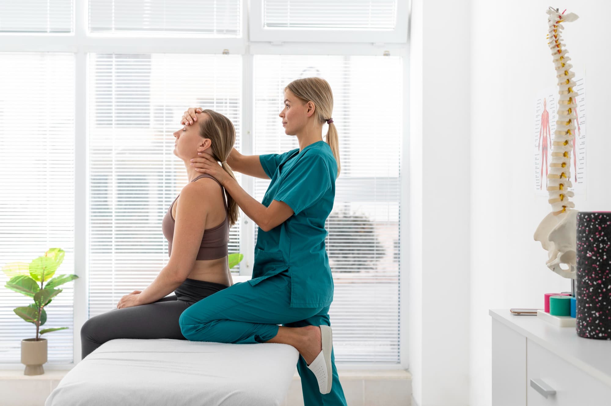 Physiotherapy session in a modern clinical setting
